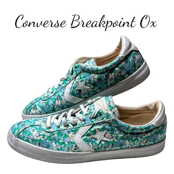 Converse Breakpoint Women’s Sz 10 Fresh Cyan Barely Orange White Floral Sneakers - Picture 1 of 15